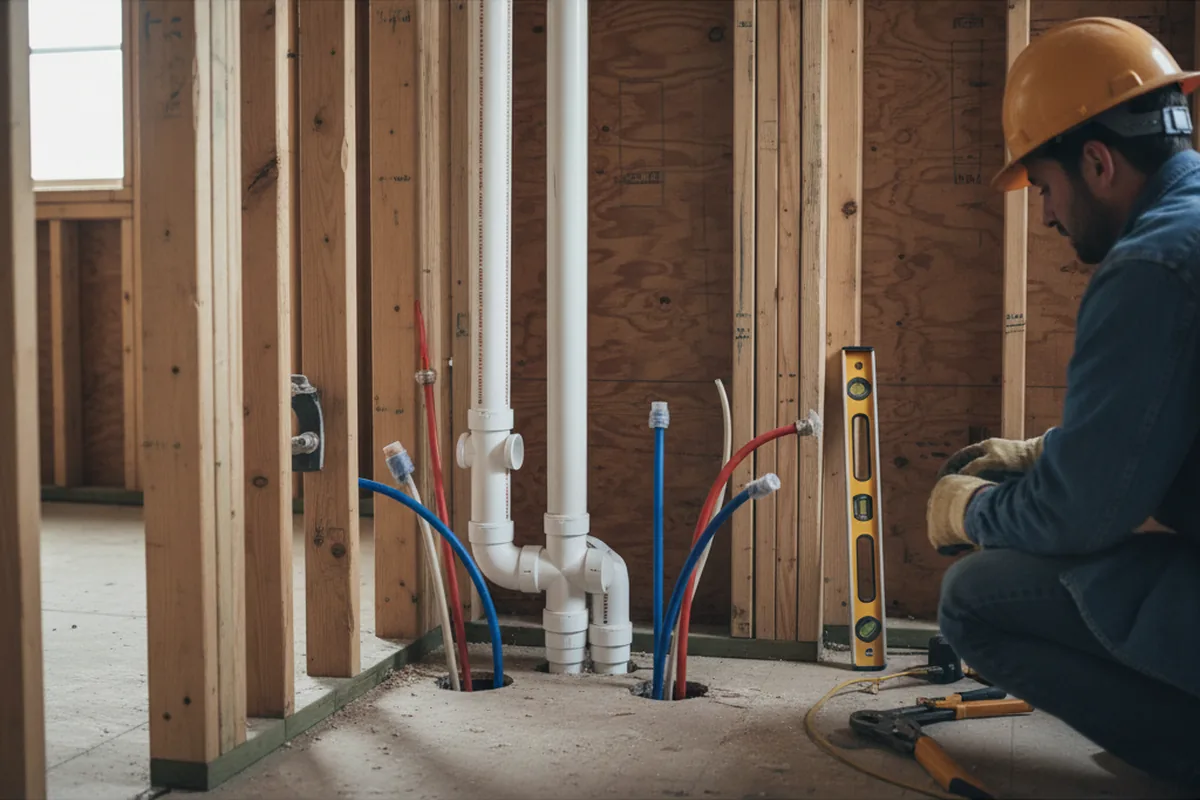 Drain and supply rough-in during Toilet Repair and Installation in Bradley